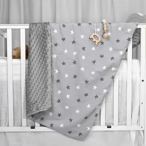 Baifei conceptions personnalisées bébé couette Polyester Minky points velours couverture couverture douce nouveau-né recevant polaire bébé couvertures