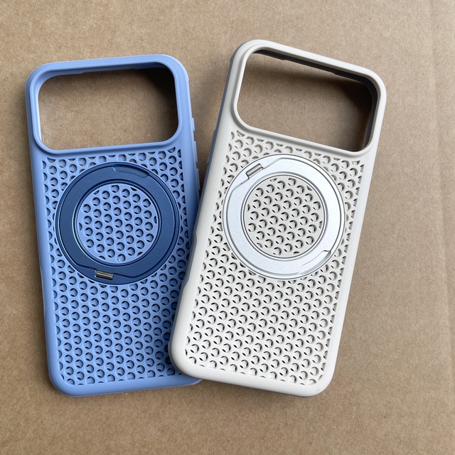 Magnetic Ring Stand Breathable Cooling Phone Case Mesh Heat Dissipation Shockproof Cover for iPhone 18 17 Pro Max Wholesale