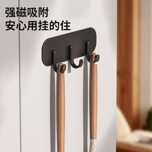 Pin Rabbit Magnetic Hooks Rectangle 3 Row No Drill Kitchen Storage Hook For Keys Umbrellas Towels Minimalist Design - Product Image 3