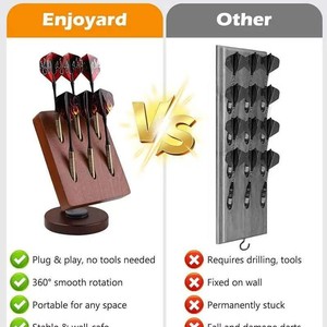 Wooden <b>Desktop</b> Dart Storage Rack 13.8x9.5x17cm Rotating <b>Shelf</b> For Darts Game Accessories Modern Design - Product Image 5