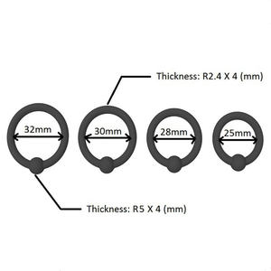 Set Cincin Penis silikon untuk pria, 4 buah mainan seks bergetar dengan fungsi penunda ejakulasi - Product Image 2