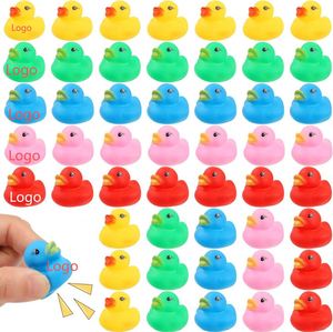 Custom Logo Multicolor Mini Rubber Ducks <b>Bath</b> Toy Bulk Float Duck Baby Shower Birthday Party Christmas Favors Gift in 5 Colors - Product Image 1