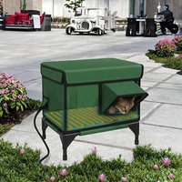 Hot Selling Duurzaam Polyester Kattenhuis Luxe Buiten Verwarmd Opvouwbaar Thermisch Huisdierhek Tent Vierkante Vorm Kattenschuilplaats