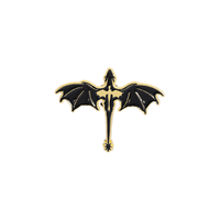 Épinglette en émail Fourth Wing, inspirée du roman fantastique, motif dragon noir et fleur, cadeau du Nouvel An chinois pour amis, vente en gros