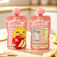 Op maat gemaakte roze glanzende afwerking, eetbare plastic spuitzak voor babyvoeding, fruitpuree, jam, vloeibare voeding, Mylar zakken