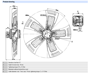 Ventilador axial de CA de 910 mm ebm-papst A6D910-AE01-01, ventilador industrial de alta resistencia para torres de enfriamiento y sistemas HVAC - Product Image 2