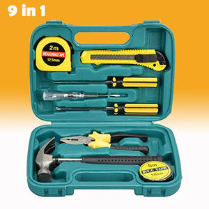 Kit d'outils à main <span class=keywords><strong>9</strong></span> en <span class=keywords><strong>1</strong></span> Ensemble d'outils de réparation Tournevis Marteau Pince avec mallette de rangement - Product Image 2