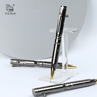 TTX Coffret cadeau de luxe avec logo sculpté personnalisé Kalem Pistolet avec largeur d'écriture de 0.7mm Pistolet à bille en métal noir Nouveau design par TTX
