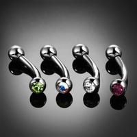 Gaby 16G Titane G23 ASTM-F136 Anneaux de Daith à filetage externe, Anneau de Sourcil, Anneau Prince Albert, Piercing à Gemmes Colorées, Bijoux de Corps