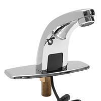 Robinet de salle de bain contemporain à capteur tactile AC, mitigeur monotrou automatique électronique à économie d'eau