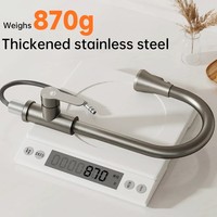 ORIENTAL YUHONG Robinet de cuisine en acier inoxydable 304 monotrou avec tête de pulvérisateur pivotante à 360 ° Mitigeur d'eau chaude et froide