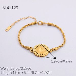 Bracelet Zoryn en or 18 carats et acier inoxydable à motifs, chaîne tendance de luxe pour femme, idéal pour l'été, résistant à l'eau - Product Image 3