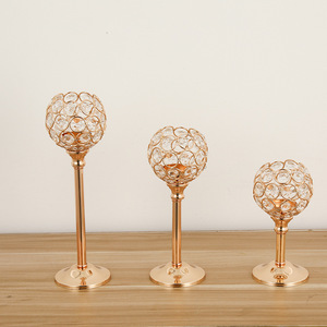 Home Decor Gold Glass <strong>Candlestick</strong> Stand <strong>Silver</strong> Metal Crystal Candle Holders for Wedding Table - Product Image 6