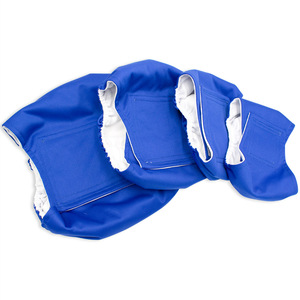 Petop <span class=keywords><strong>Couches</strong></span> lavables réutilisables pour chiens mâles et femelles avec protection anti-fuite et ajustables, bleu et blanc - Product Image 5