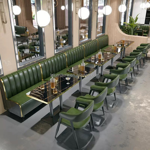 Meubles de restaurant classiques américains, canapés en cuir PU, combinés avec des chaises, restaurants de luxe, hôtels, banquets, cafés et bars - Product Image 3
