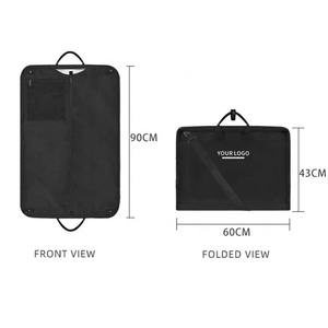 Factory Customized Waterproof Folding Polyester Garment <b>Bag</b> Reusable Portable Black Dress Suit Cover for <b>Clothing</b> - Product Image 3
