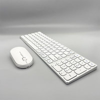 2.4G BT Keyboard dan Mouse Nirkabel Portabel untuk Komputer, Mode Ganda, Isi Ulang Type-C, Tipis, Berbahan Aluminium Metal, Ultra Tipis, Ready Stock