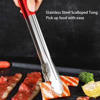 Penjepit Makanan Stainless Steel Berwarna Tahan Panas Anti Selip untuk Prasmanan BBQ Katering Penyajian Dapur