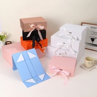 Boîte pliante à succès pour la Saint-Valentin, cadeau transfrontalier, avec nœud découpé, en carton spécial, emballage monobloc à ouverture à clapet