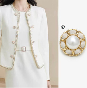 Kim loại ngọc trai trang trí Rhinestone Dây nút dệt ốc vít linh hoạt cho áo khoác phù hợp với Cashmere áo khoác ngoài lông - Product Image 3