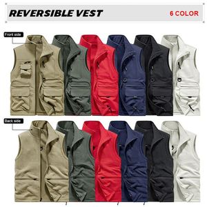 Chaleco de lona y lana para hombre y mujer, para invierno, ecológico, grueso, con múltiples bolsillos, para senderismo, talla grande, con logotipo personalizado - Product Image 4