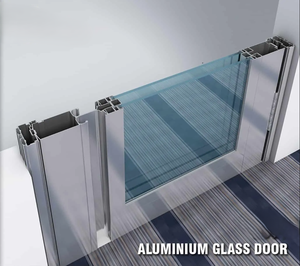 Porte de salle de bain en aluminium design, porte de toilette en verre, fenêtres et portes à charnières verticales, autres espaces avec portes en verre dépoli - Product Image 4