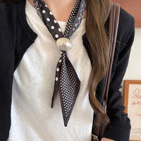Collier en tissu à pois, design simple et tendance, chaîne en bambou, bijoux décontractés et élégants personnalisés avec perles pour femme