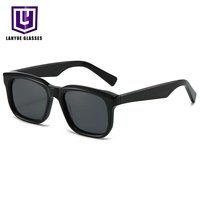 Lunettes de soleil de luxe unisexes vintage à monture carrée épaisse en acétate, polarisées UV400, anti-radiation, légères, de créateur