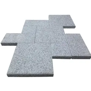 Factory Supply Light Grey Granite French Pattern Tile For Outdoor Paving