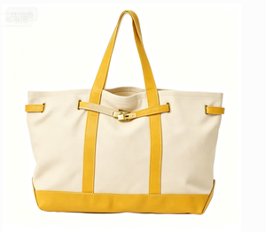 High Quality Gold Buckle Fashion Everyday Shoulder Bag Carryall Heavy Duty <b>Shopper</b> Bag Utility Zipper <b>Canvas</b> Luxury Boat Tote - Product Image 1
