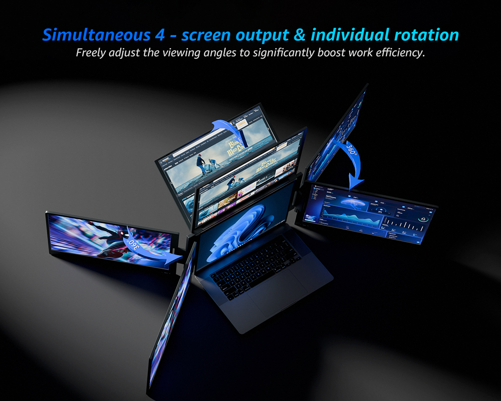 X90M Triple Monitor Extender - Dual Portable Monitor for Trading