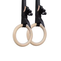Anillos de gimnasia Anillos de madera ajustables Correas de hebilla Tire hacia arriba Ejercicio Anillos antideslizantes para entrenamiento de gimnasio en casa