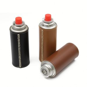 Housse de protection en cuir cousue à la main pour bouteille de gaz portable, support pour réchaud de camping et barbecue - Product Image 1