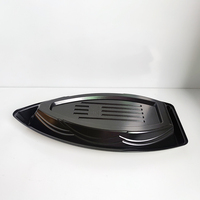 JY-87102 Extra große Sushi-Boote einweg-Sushi-Container aus Kunststoff schwarzfarbene Lebensmittelbehälter Kunststoff-Sushi-Boot