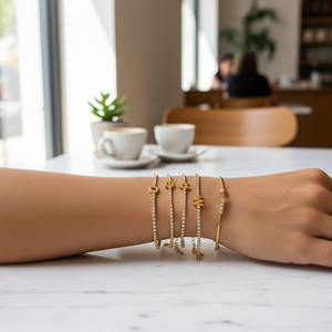 Fabricant de bijoux personnalisés en gros, <span class=keywords><strong>bracelet</strong></span> à chaîne avec nom en acier inoxydable plaqué or 18 carats, lettre <span class=keywords><strong>arabe</strong></span>, mode et haute qualité - Product Image 2