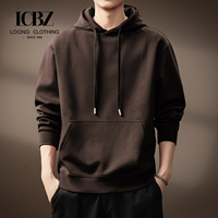 Sweat à capuche pour homme, nouvelle mode automne-hiver, coupe ample décontractée, tissé, manches longues, couleur unie, ODM