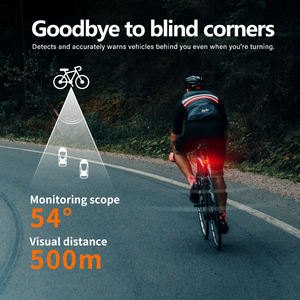 Feu arrière intelligent personnalisé à LED rechargeable par USB, détection <span class=keywords><strong>radar</strong></span> IPX6, distance de surveillance de 500 m, avertissement de freinage visuel pour vélo - Product Image 2