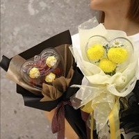 Bouquet de boules Bobo cœur en acrylique créatif emballage de fleurs décor de Noël cadeau de fête des mères fournitures de fête d'anniversaire