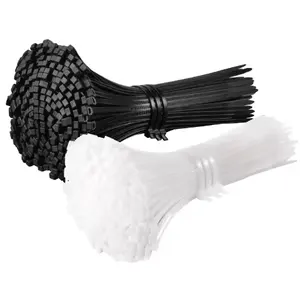 התאמה אישית של מפעל שחור לבן 3*450 מ""מ ניילון 66 Pa 66 חומר פלסטיק ניילון כבלים עניבה