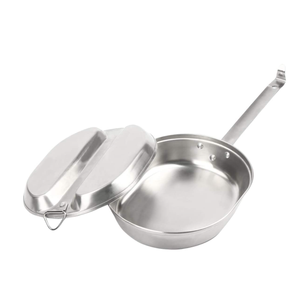 US 133 G.I. Style Mess Kit Mess Tin with Frying Pan Plate and <b>Compartment</b> Lid <b>Lunch</b> <b>Box</b> Food Plate and Pot Multi Function - Product Image 4