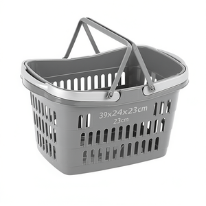 Shopping <b>Basket</b> With 2 Handles 39x24x23cm Grey Storage <b>Baskets</b> - Product Image 2