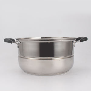 Marmite à vapeur en acier inoxydable à <span class=keywords><strong>trois</strong></span> couches marmite de grande capacité avec couvercle de support de visualisation et place à la vapeur - Product Image 4