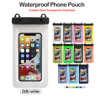 Pochette étanche transparente en PVC pour téléphone, sac étanche givré, accès tactile, avec sangle tour de cou/cuisse pour la natation, la pêche, la plongée, la plage et les loisirs