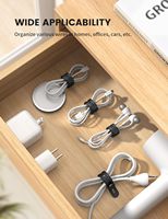 Lamicall STRK04 Lot de 10 attaches-câbles en silicone réutilisables, organisateur de câbles, sangles de gestion de fils, caoutchouc flexible, gestion des câbles, maison, bureau