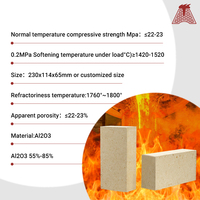 Brique réfractaire à haute teneur en alumine, excellente résistance à la compression, résistante à l'usure, OEM, pour la fusion de l'acier, la soudure, la découpe