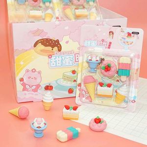 Nouvelles Gommes Créatives 3D en Forme de Donut et de Burger en Caoutchouc TPR, Thème Desserts, Cadeaux de Noël pour Écoles Primaires, Prix, Logo Personnalisé - Product Image 1