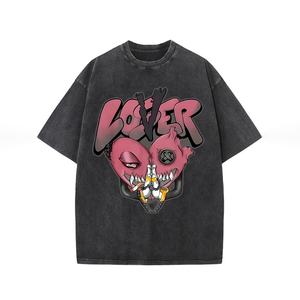 เสื้อยืดผ้าฝ้ายฟอกกรดแนววินเทจของผู้ชายเสื้อยืดผ้าฝ้าย100% แขนสั้นโอเวอร์ไซส์พิมพ์ลายดิจิตอล - Product Image 3