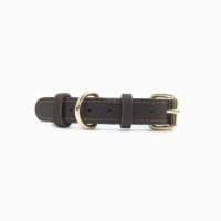 Collier pour chien en cuir véritable - Simple couche, simple fil, ajustement réglable, plaque nominative gravable |   Motif imprimé personnalisé avec rivets