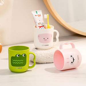 Citylong - Vaso para cepillos de dientes para niños, diseño de conejo, plástico rosa, para niños mayores de 4 años - Product Image 5
