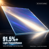 Verre photovoltaïque 3,2 mm ultra-clair avec revêtement antireflet AR, verre trempé à faible teneur en fer pour panneaux solaires
